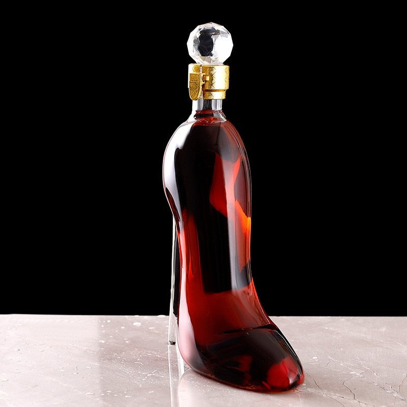Toast to trendiness with the high heel silhouette wine decanter.