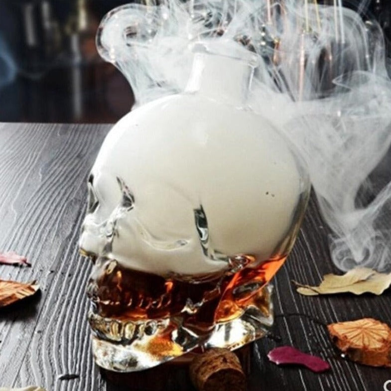 Dramatic skull-shaped decanters for drinks