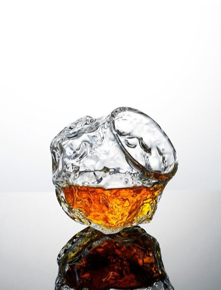 Unique whiskey glass resembling a piece of the cosmos