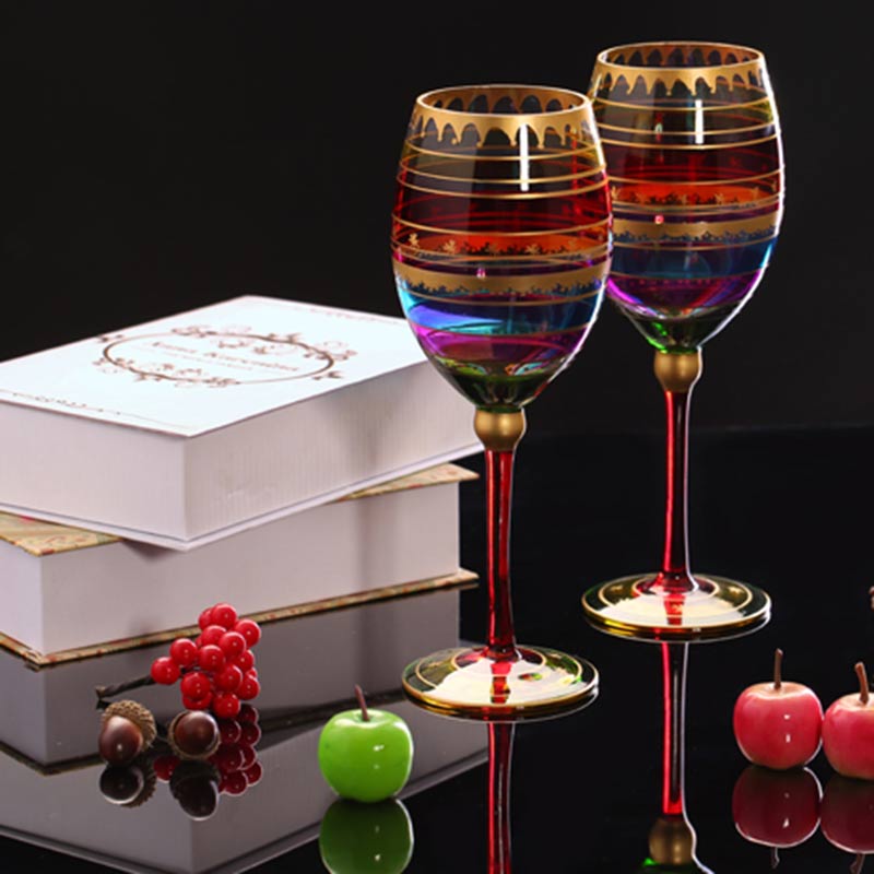 Glasscias hand painted striped wine glassess by glasscias