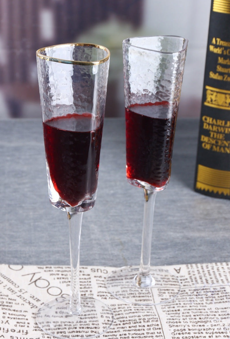 Gold-rimmed champagne glass for luxury lovers