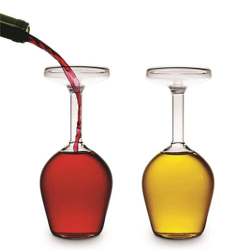 Inverted Wine Glass by Glasscias with unique upside-down design
