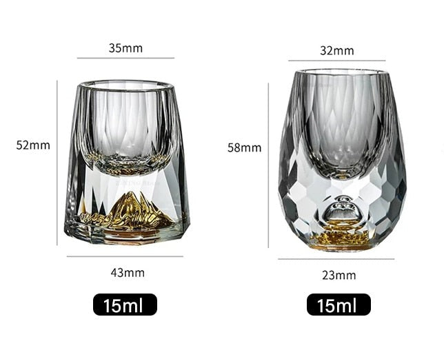 eight sided shot glass | teardrop shot glass | Glasscias