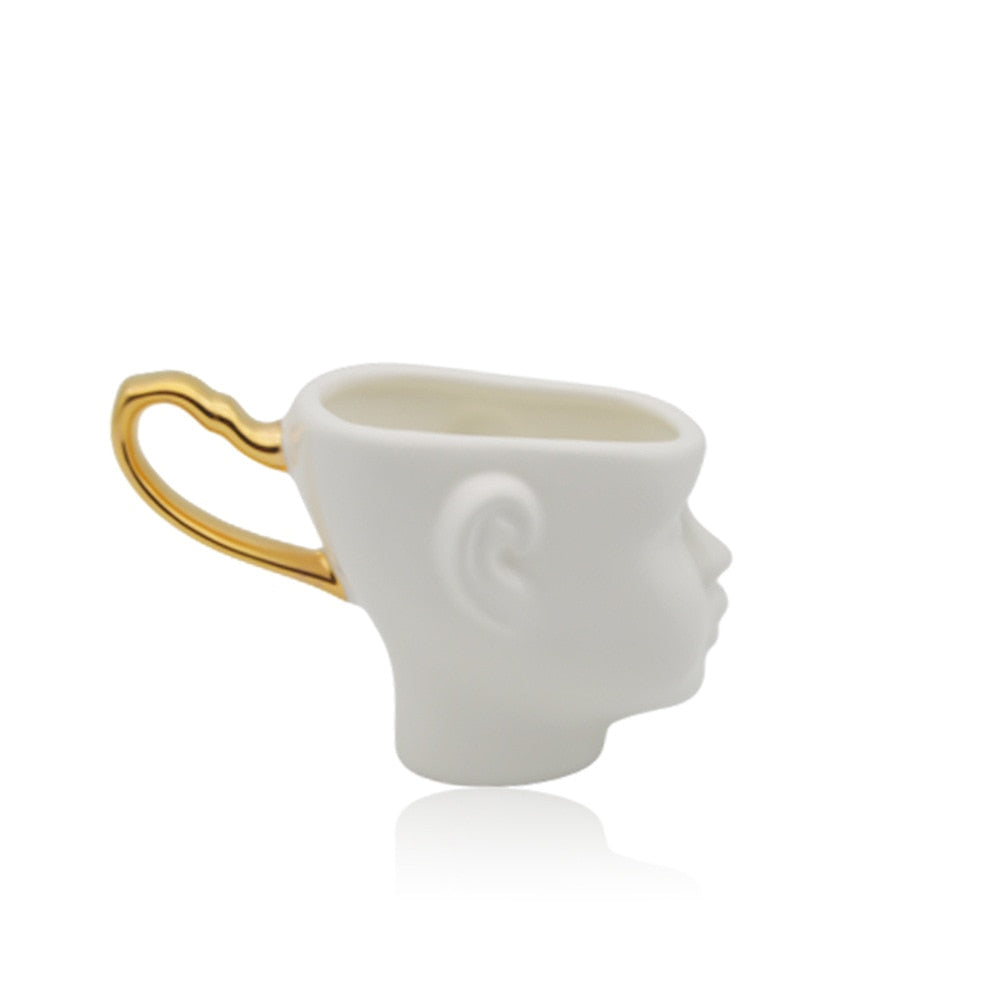 white doll head coffee mug | white doll head tea cup | Glasscias