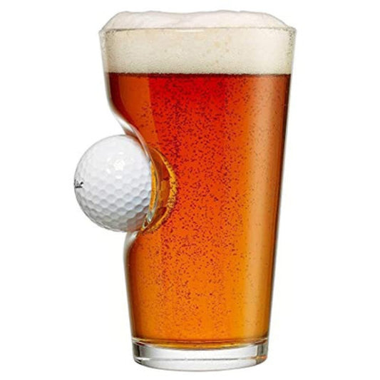 Unique golf ball design beer glass