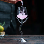 love blooms rose shaped wine glass