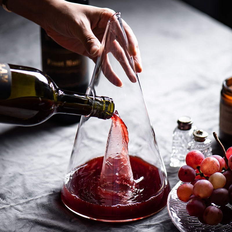 Sleek design meets crystal clarity in the "Pyramid Pour" Decanter