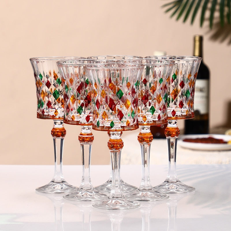 murano stained glass wine glasses by glasscias