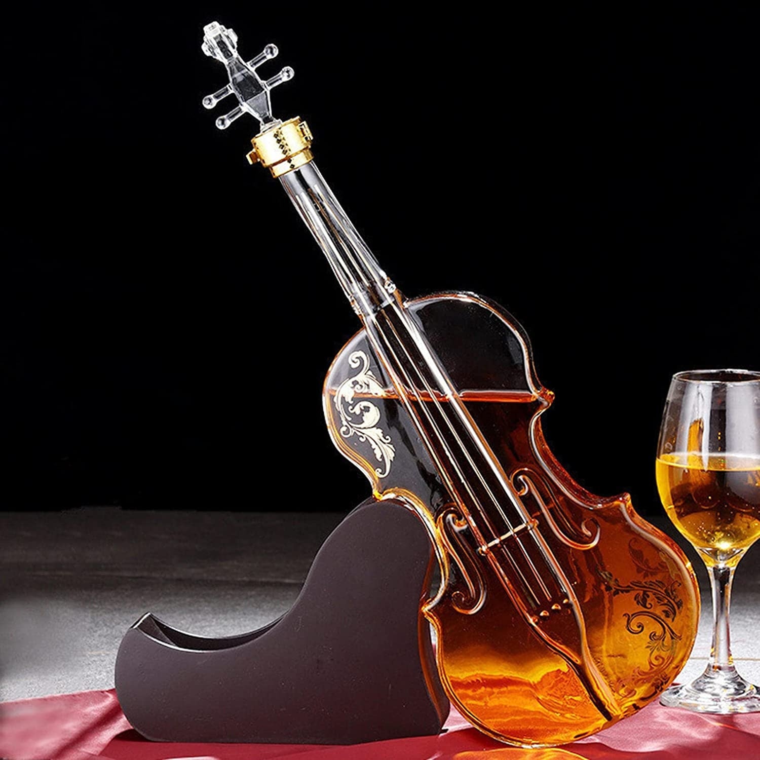 Violin-shaped decanter for classical music lovers