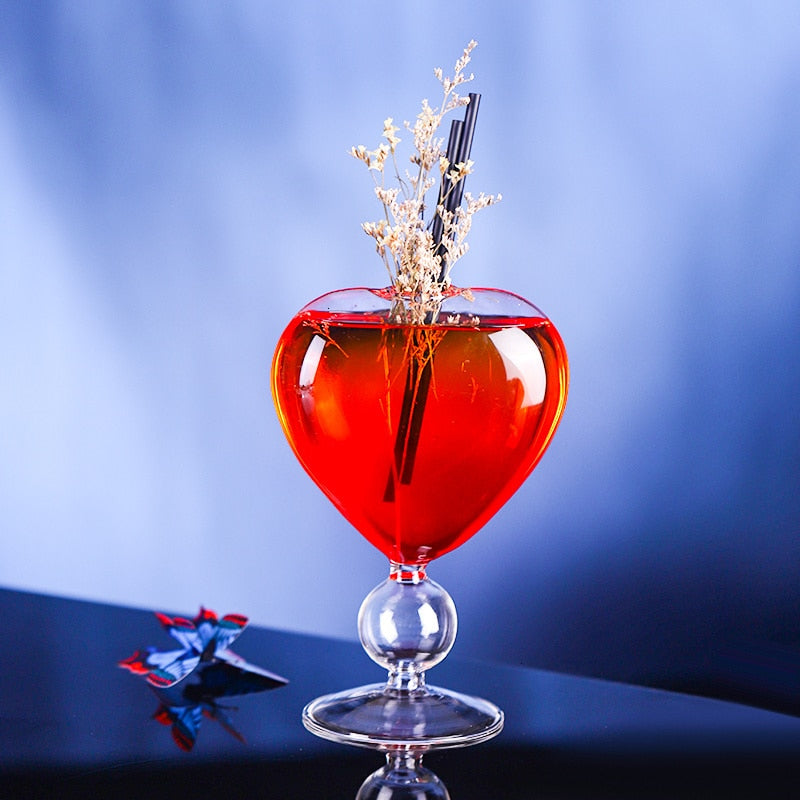 sweet romance remembrance heart shaped cocktail glass