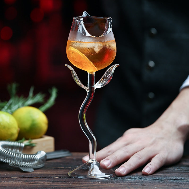 unique cocktail glasses in flower shape by glasscias