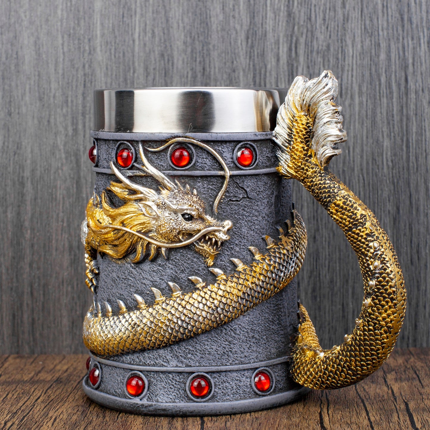 Chinese dragon inspired tankard mug