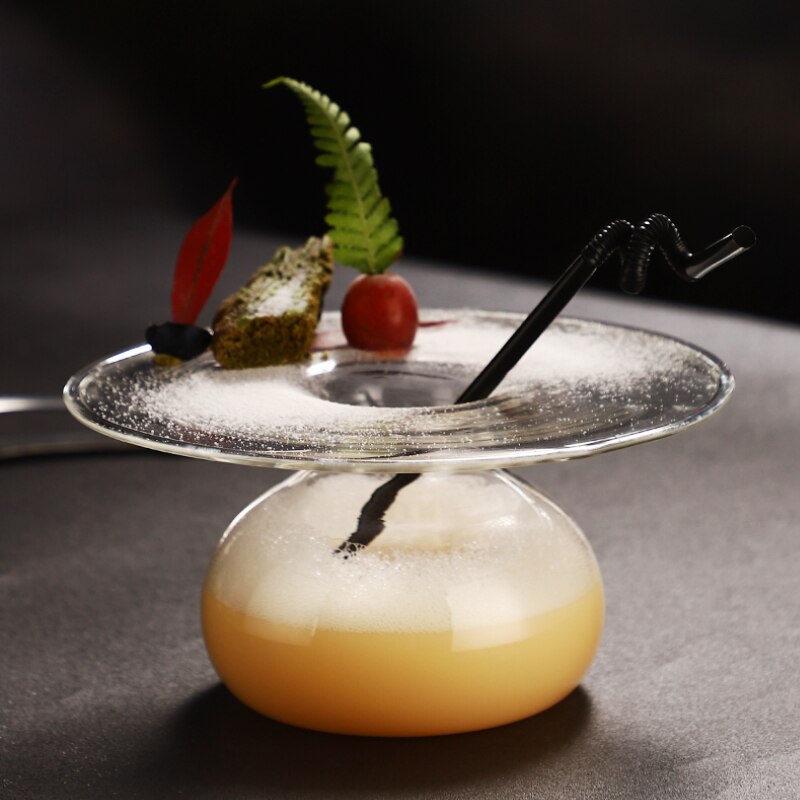 unique cocktail glasses with UFO shape