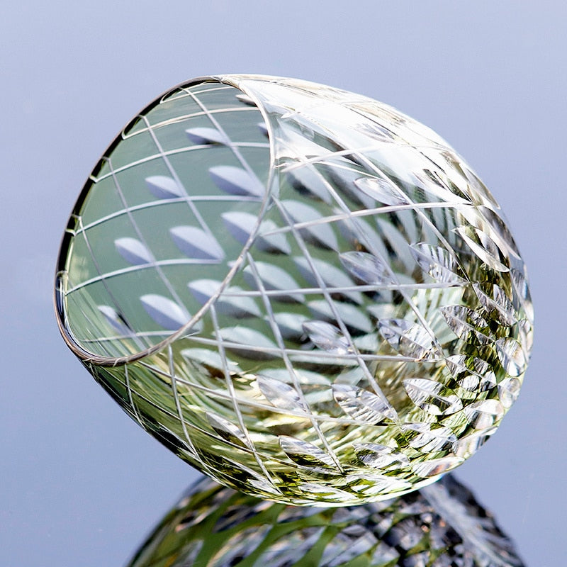 kiriko glass on a mirror