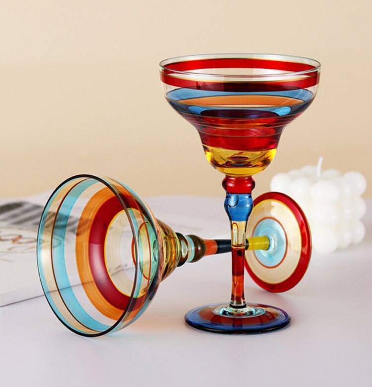 colorful margarita glasses by glasscias