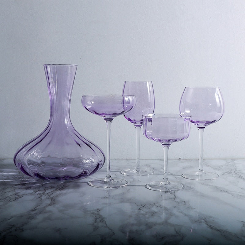 Cheers with the lilac elegance of Glasscias' Lavender Libation glasses