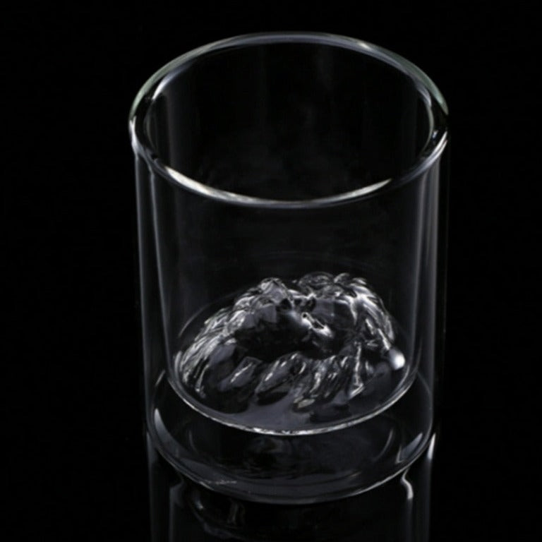 high end whisky glasses with lion design