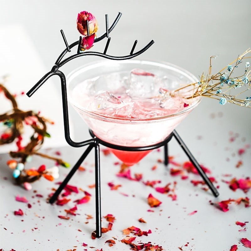 unique stemless cocktail glasses in reindeer shape