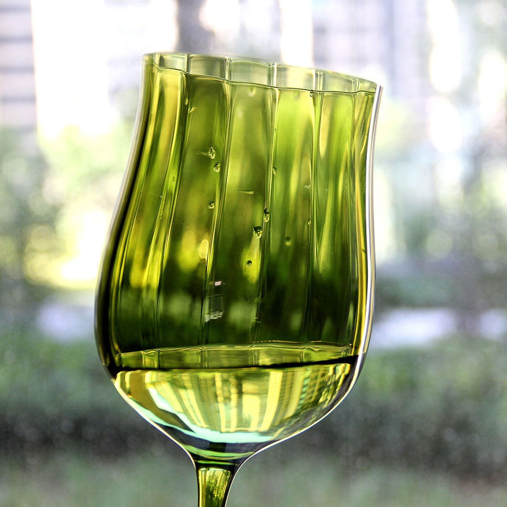 Nature's essence captured in a green wine goblet