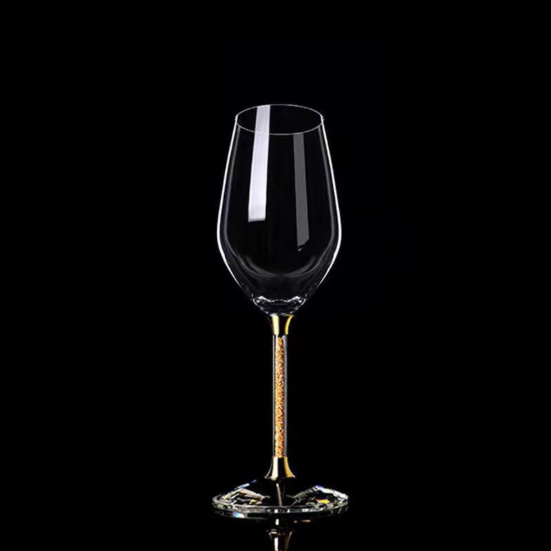 Charlotte’s fancy wine glass with gold foil design