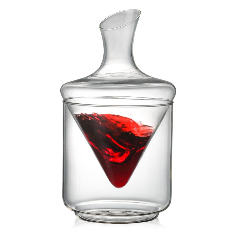 pyramid falls decanter with ice pocket