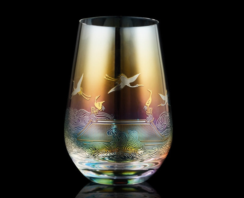 Nature inspired stemless wine glass designs