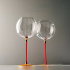 Unique red-stemmed Burgundy Glass for wine lovers