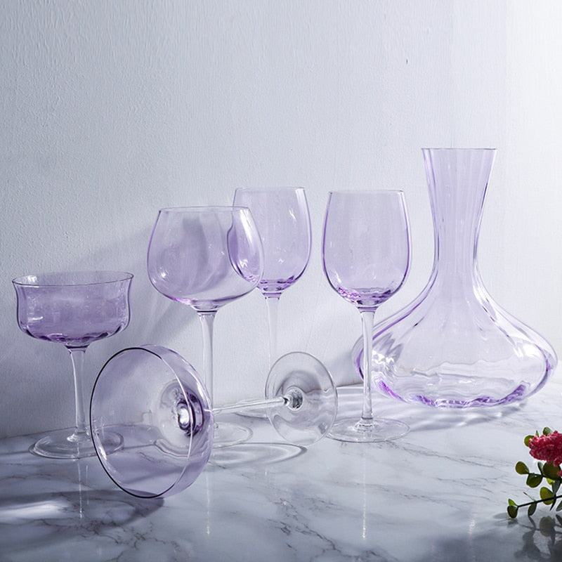 Glasscias' purple wine glasses from the Lavender Libation collection