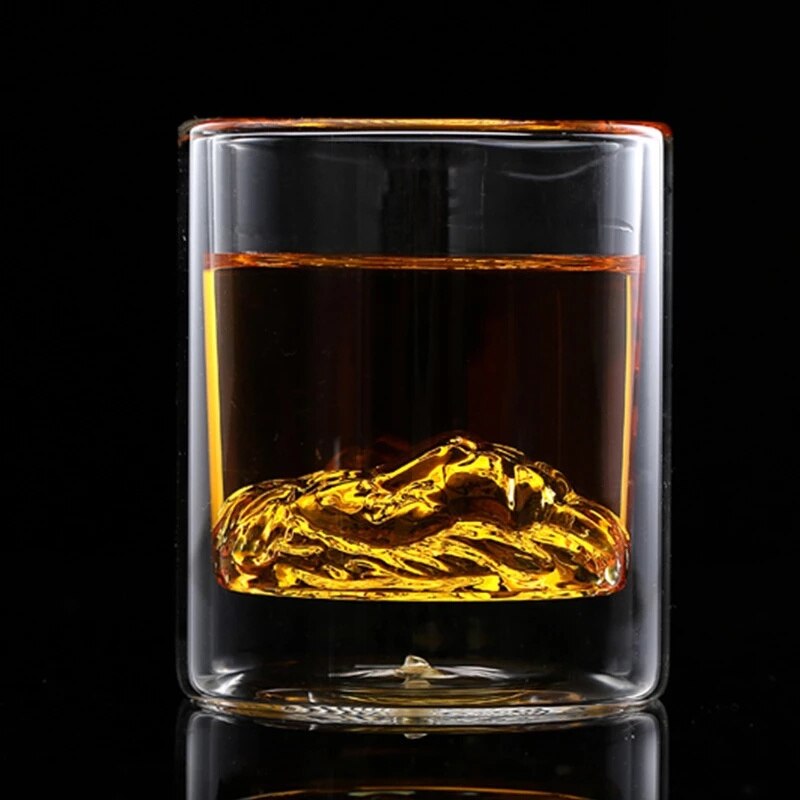 Artistic whiskey glass with detailed lion base