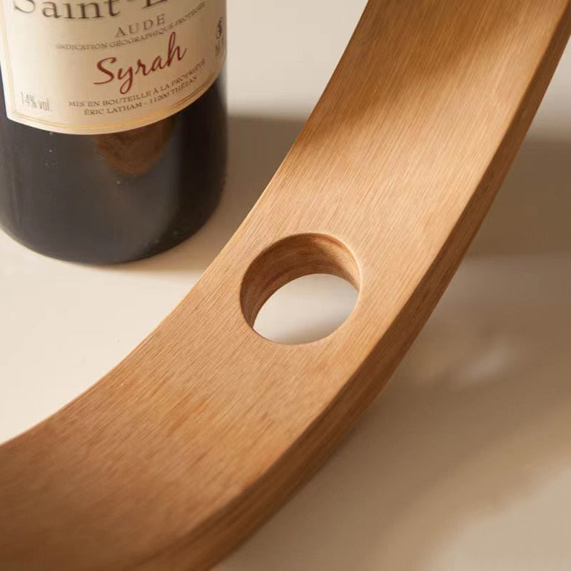 modern wine rack created from bamboo