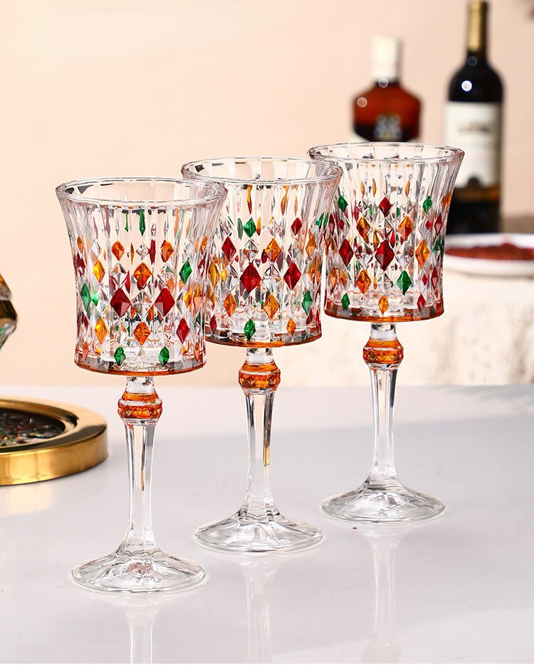 italian colored crystal wine glasscias