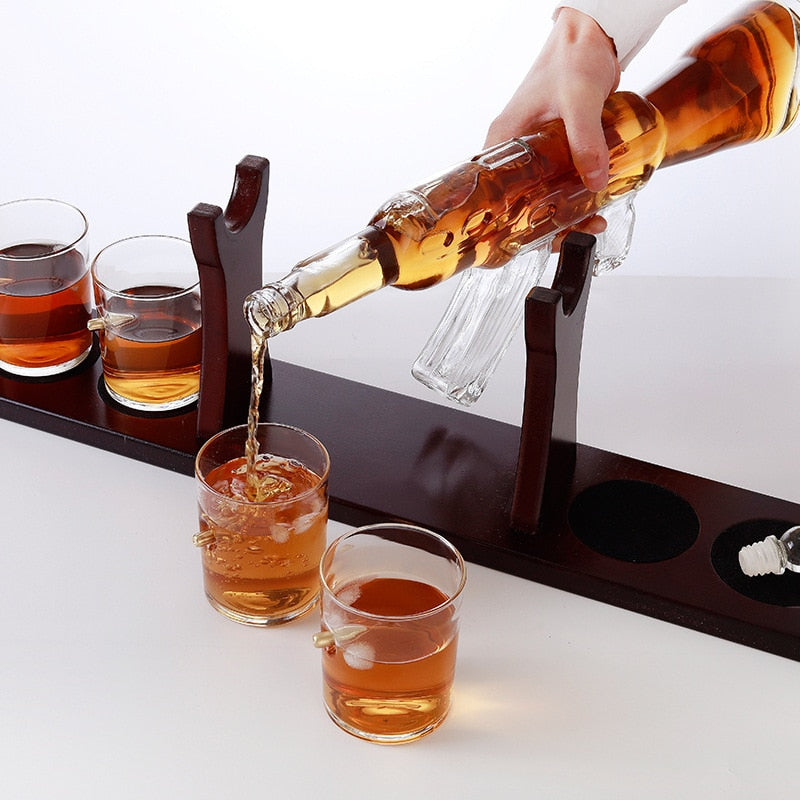 Authentic AK47 inspired whiskey decanter by Glasscias