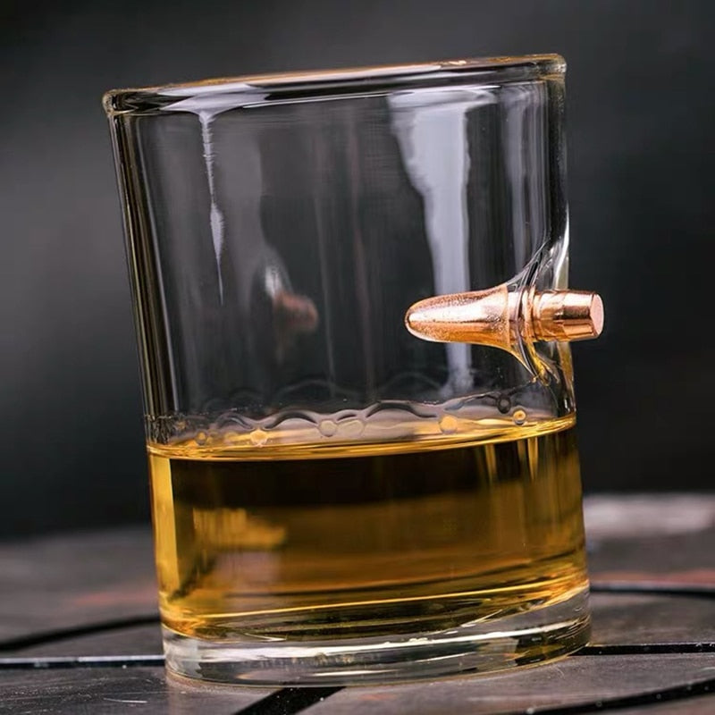 Old Fashioned Glass with a unique bullet design