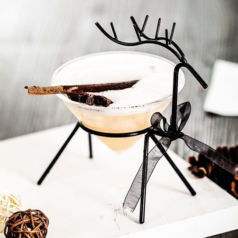 creative cocktail glasses shape like a reindeer