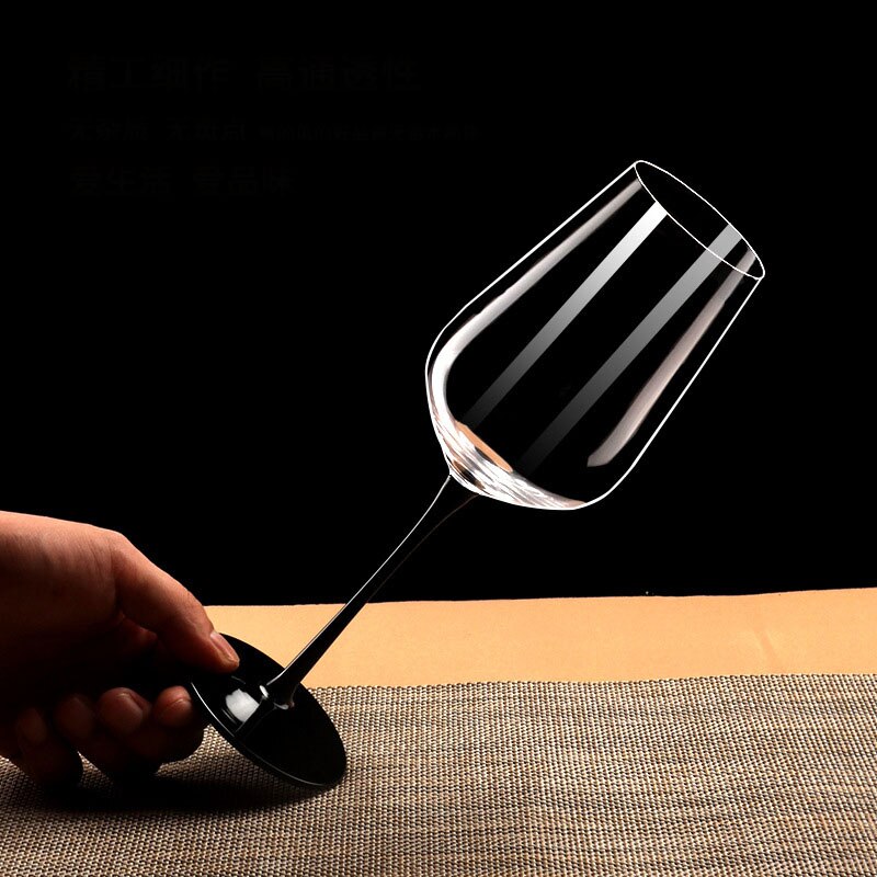 Contemporary black stem wine glass design