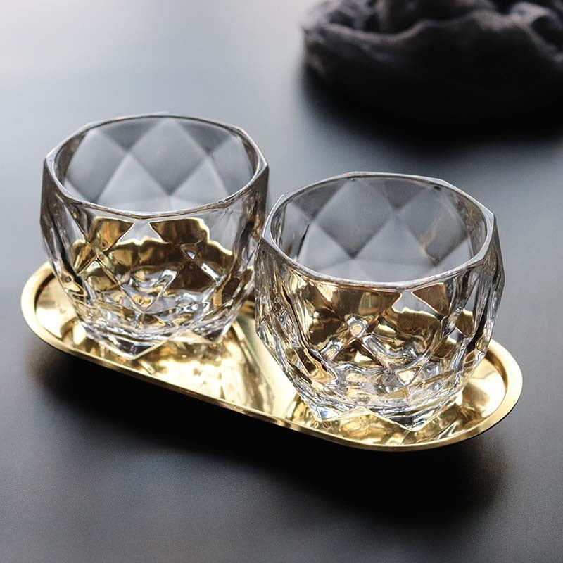 Diamond Cut Crystal Whisky Glass