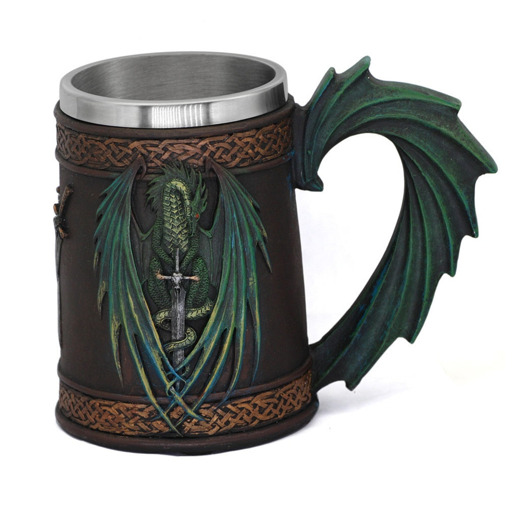 Viserion inspired green tankard mug