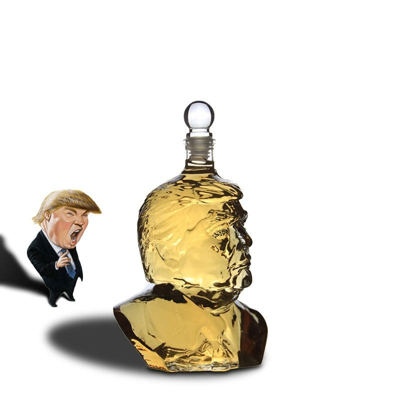 novelty decanter inspired by president trump