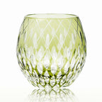 green color fancy whisky glasses with edo kiriko design
