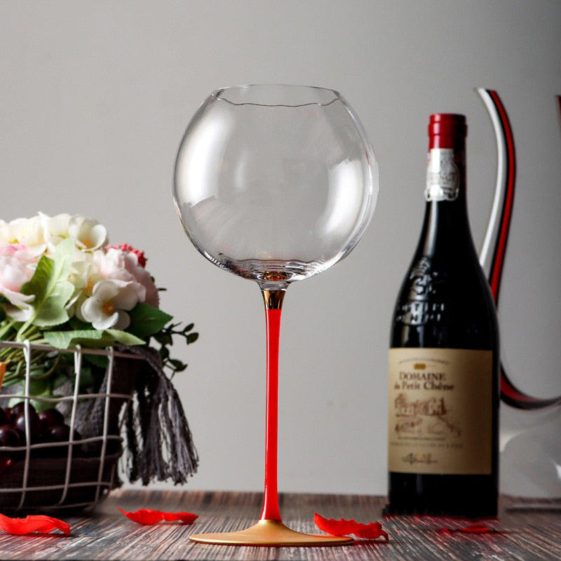 Red Lantern Design in Classic Burgundy Glass by Glasscias