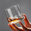 Luxurious Diamond Cutting Rocking Whiskey Glass with spinning base