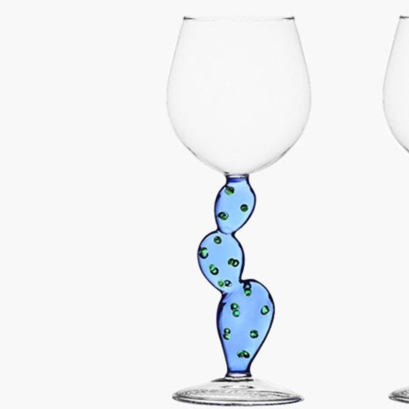 Elevate your party decor with Glasscias' cactus-themed wine glass