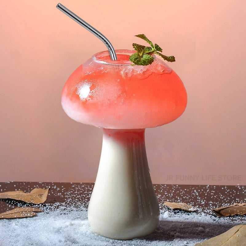 Magical mushroom shaped drinking glass