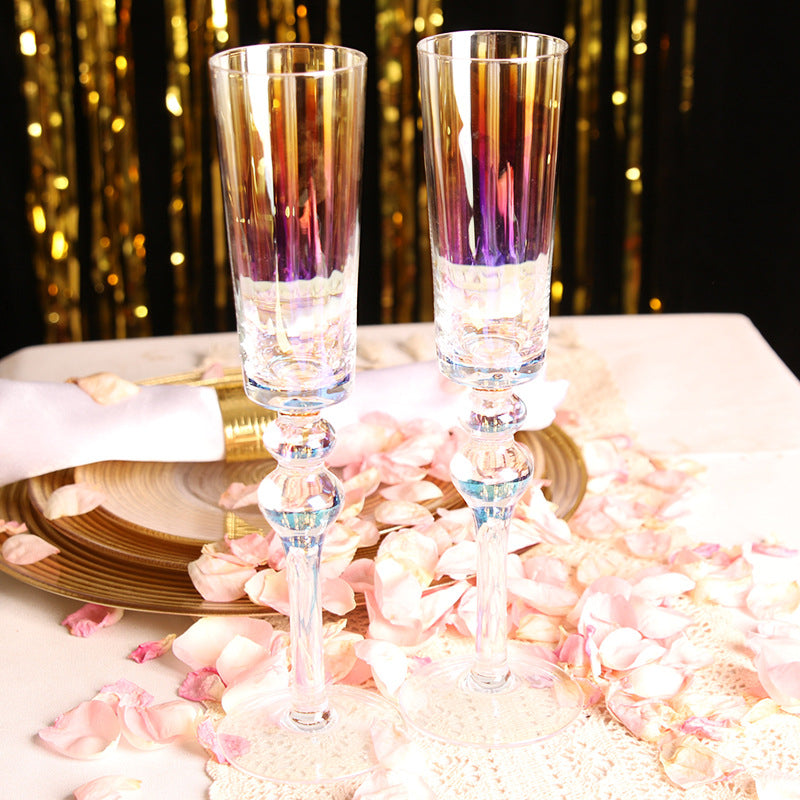 Vibrant holo champagne glasses for events