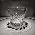 Crystal whiskey glass with graceful wing-inspired texture