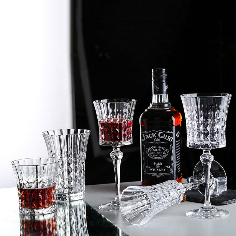 a perfect set of authentic diamond wine glasses | Glasscias