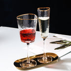 Premium gold rimmed hand blown wine glasses for celebrations