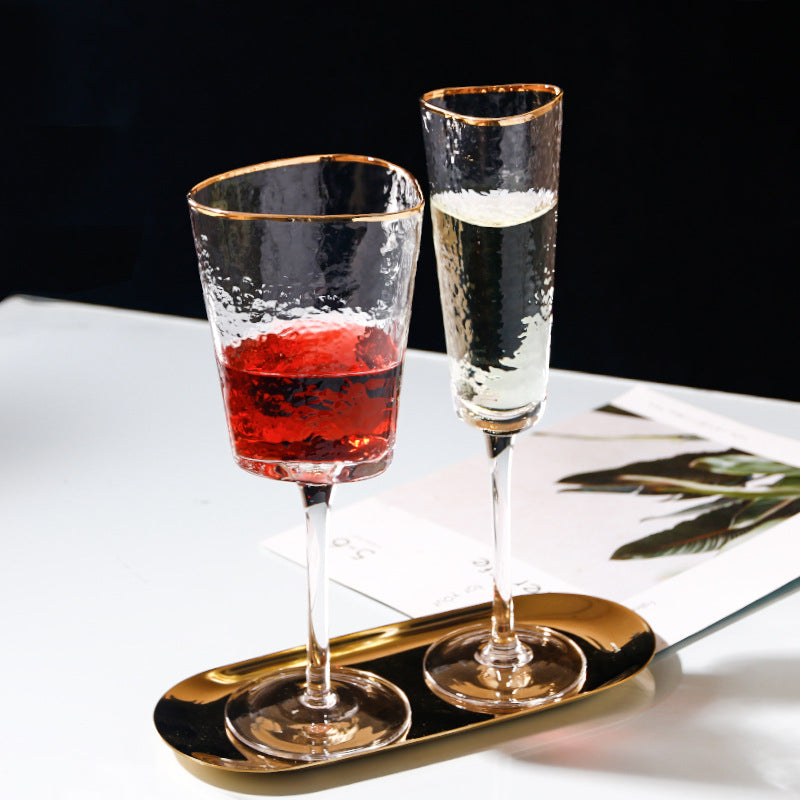 Premium gold rimmed hand blown wine glasses for celebrations