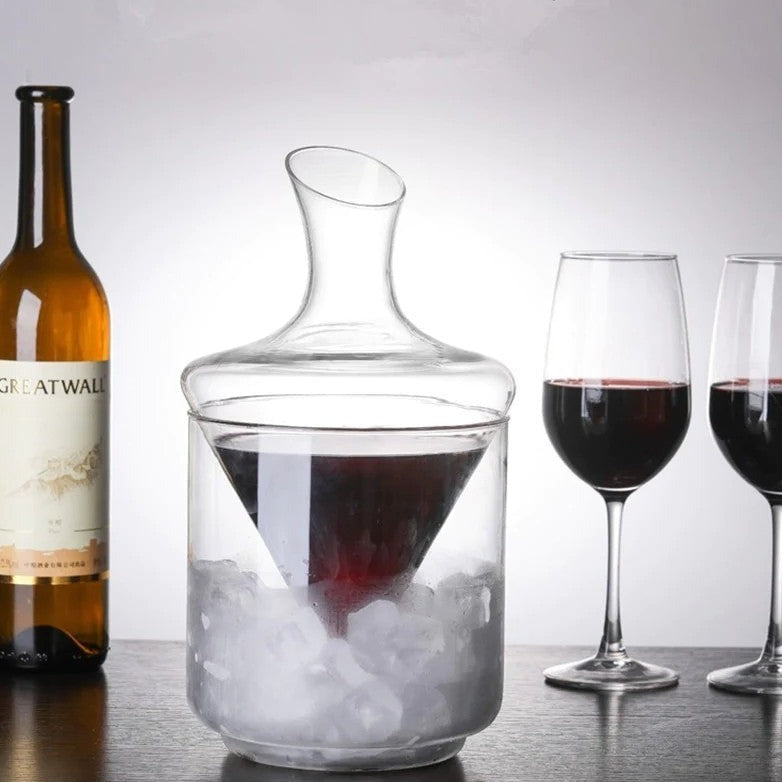 Pyramid Falls Ice Wine Chiller Decanter with contemporary design