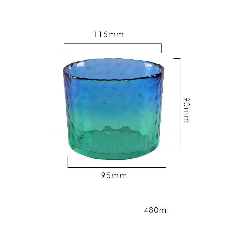 Coral Blue Transparent Sake Set with Warmer